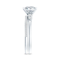 Lab Grown Diamond 6 MM Princess Cut Engagement Ring With Enhancer