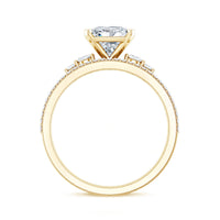 Lab Grown Diamond 6 MM Princess Cut Engagement Ring With Enhancer
