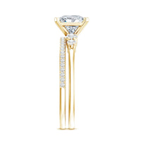 Lab Grown Diamond 6 MM Princess Cut Engagement Ring With Enhancer