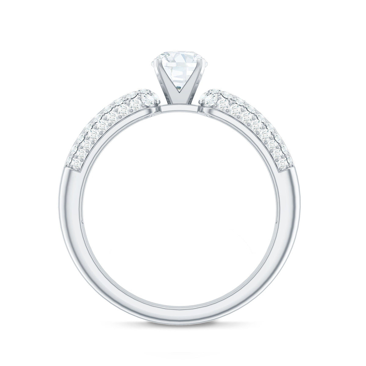 Rosec Jewels 0.5 Carat cubic zirconia statement engagement ring with a sparkling central stone and intricate band detail.