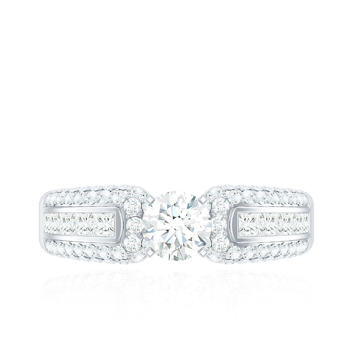 Rosec Jewels 0.5 carat cubic zirconia statement engagement ring with a sparkling central stone and elegant band detail.