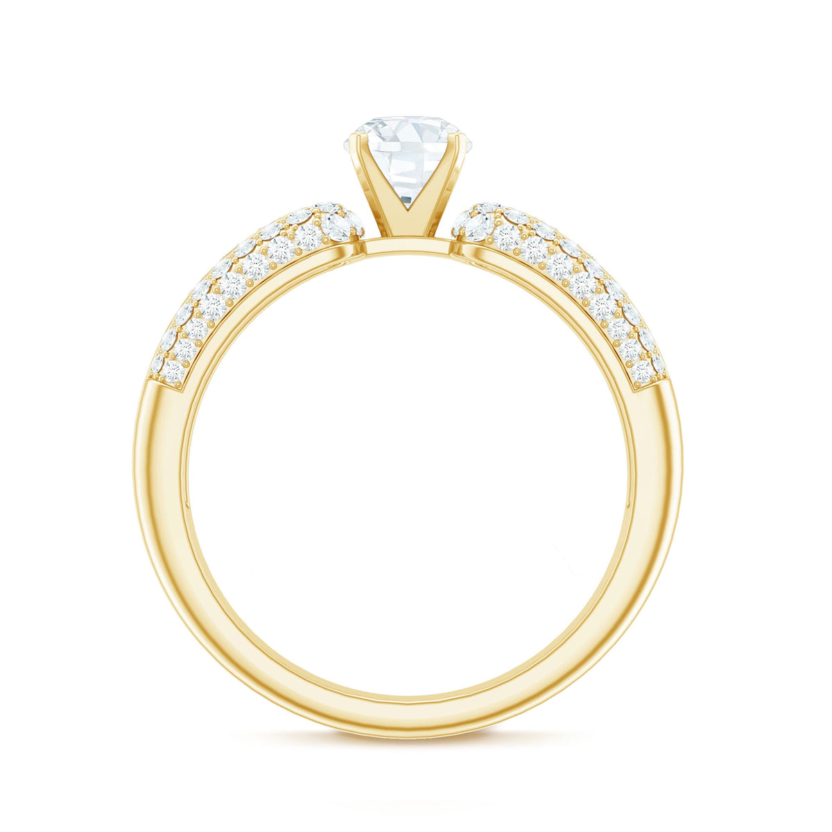 Rosec Jewels 0.5 carat cubic zirconia statement engagement ring with a sparkling central stone and intricate band design.