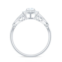 3/4 CT Statement Zircon Engagement Ring with Beaded Details