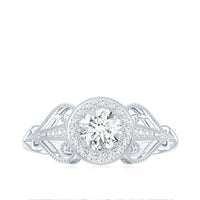 3/4 CT Statement Zircon Engagement Ring with Beaded Details