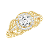 3/4 CT Statement Zircon Engagement Ring with Beaded Details