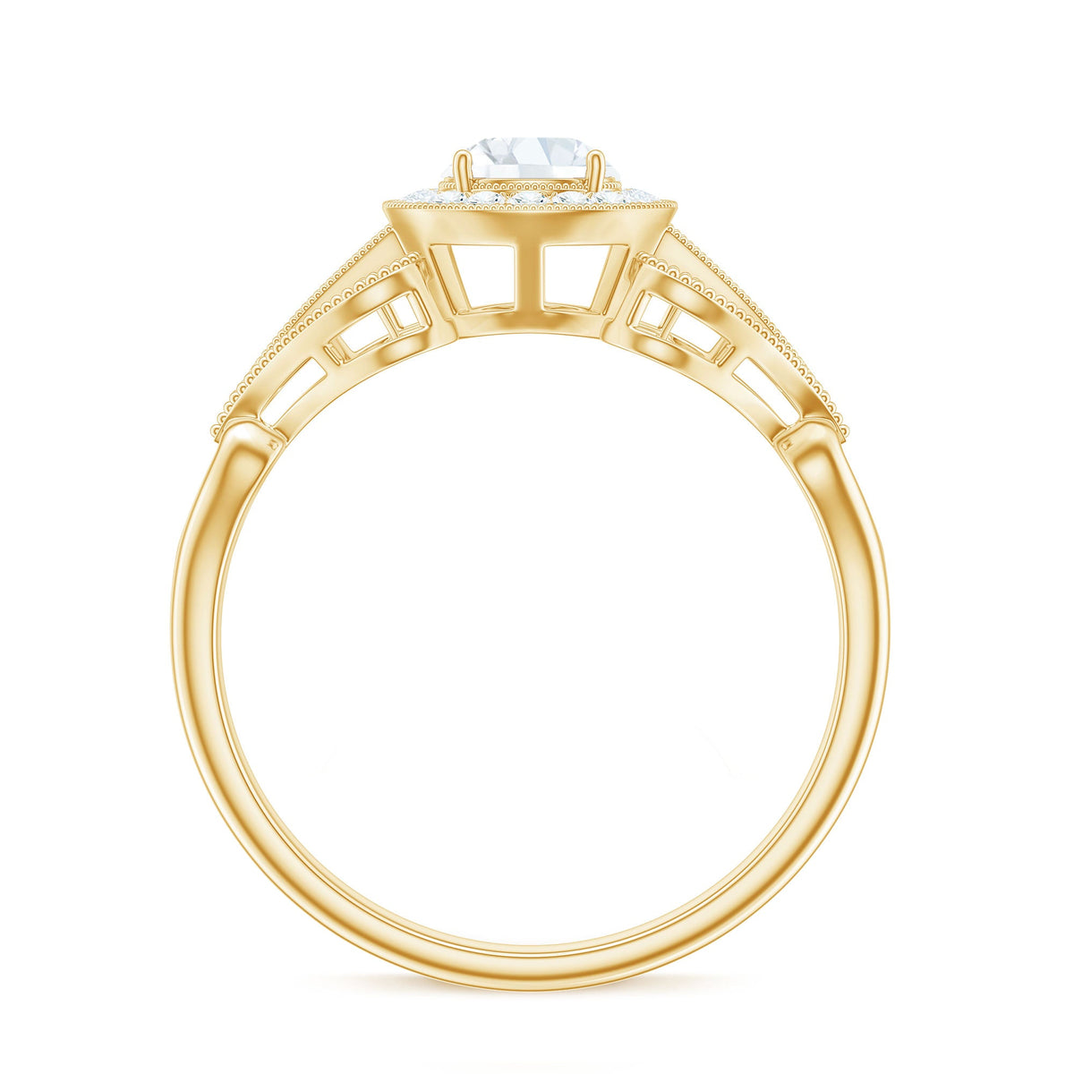 3/4 CT Statement Zircon Engagement Ring with Beaded Details