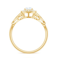 3/4 CT Statement Zircon Engagement Ring with Beaded Details