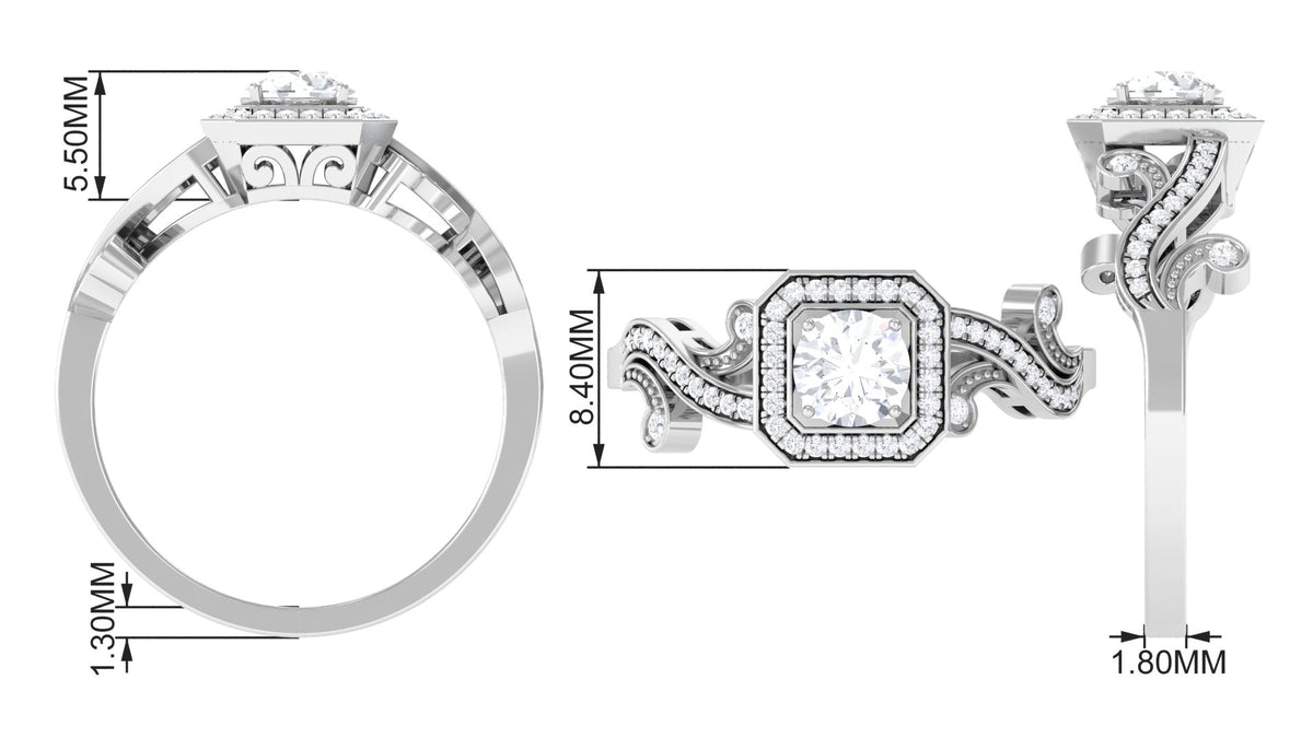 0.75 CT Zircon Engagement Ring