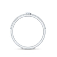 Bezel Set Round Moissanite Mens Wedding Band Ring