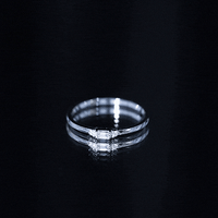 Minimalist Baguette and Round Diamond Promise Ring