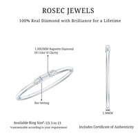 Minimalist Baguette and Round Diamond Promise Ring