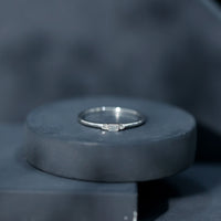Minimalist Baguette and Round Diamond Promise Ring