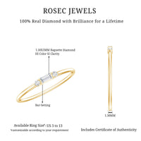 Minimalist Baguette and Round Diamond Promise Ring