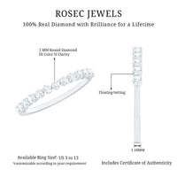 Natural Diamond Half Eternity Stackable Ring