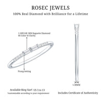 Baguette Diamond Stackable Ring in East West Style
