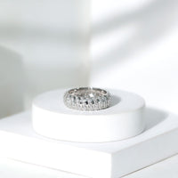 Pave Set Certified Moissanite Wedding Anniversary Band