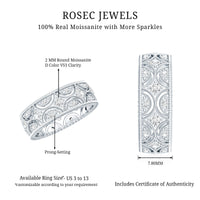 Designer Moissanite Wedding Band Ring
