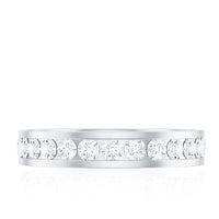 Certified Moissanite Eternity Ring in Channel Setting