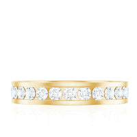 Certified Moissanite Eternity Ring in Channel Setting