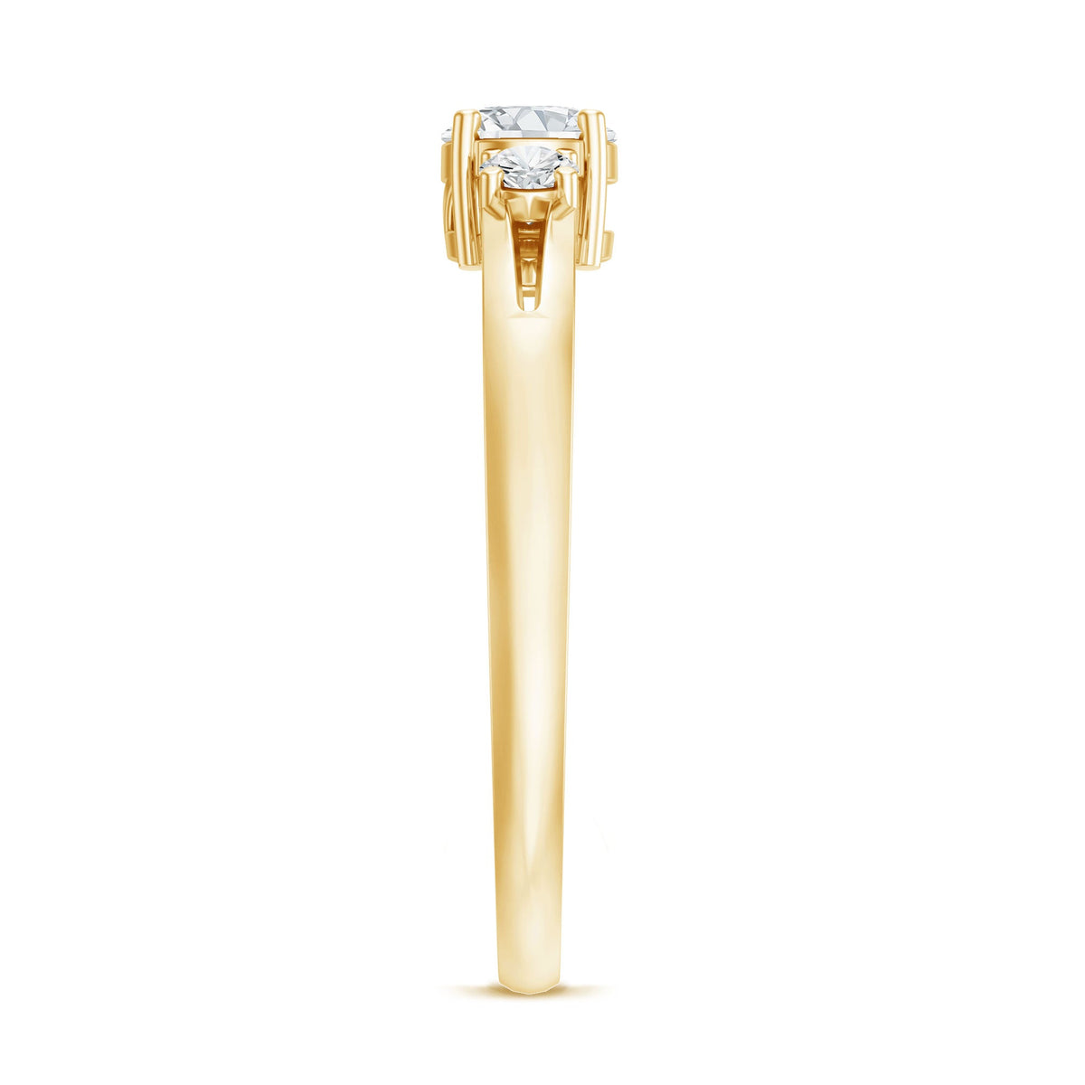 Certified Moissanite 3 Stone Proposal Ring for Her by Rosec Jewels, featuring sparkling stones set in a elegant ring design.