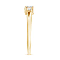Certified Moissanite 3 Stone Proposal Ring for Her by Rosec Jewels, featuring sparkling stones set in a elegant ring design.