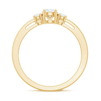Rosec Jewels certified moissanite 3-stone proposal ring for her, featuring sparkling gemstones set in a elegant ring design.