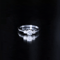 Certified Moissanite 3 Stone Engagement Ring