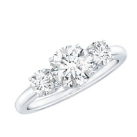 Certified Moissanite 3 Stone Engagement Ring