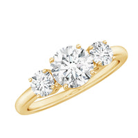 Certified Moissanite 3 Stone Engagement Ring