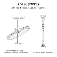Moissanite Minimal Engagement Ring with Side Stone