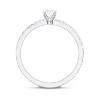 Moissanite Minimal Engagement Ring with Side Stone