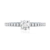 Moissanite Minimal Engagement Ring with Side Stone