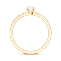 Moissanite Minimal Engagement Ring with Side Stone