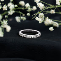 Round Cut Moissanite Full Eternity Wedding Band Ring