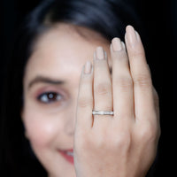 Round Cut Moissanite Full Eternity Wedding Band Ring