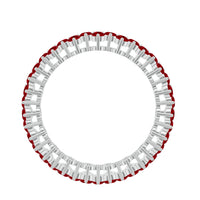Round Lab Created Ruby Cluster Eternity Ring in Prong Setting