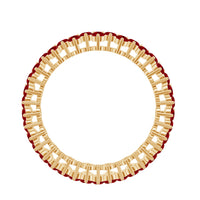 Round Lab Created Ruby Cluster Eternity Ring in Prong Setting