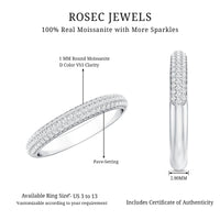 Brilliant Cut Round Moissanite Band Ring For Women