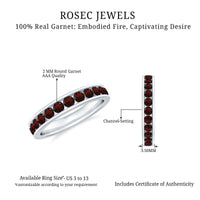 Certified Real Garnet Eternity Ring for Anniversary