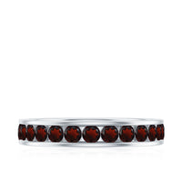 Certified Real Garnet Eternity Ring for Anniversary