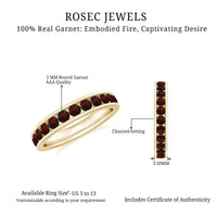 Certified Real Garnet Eternity Ring for Anniversary