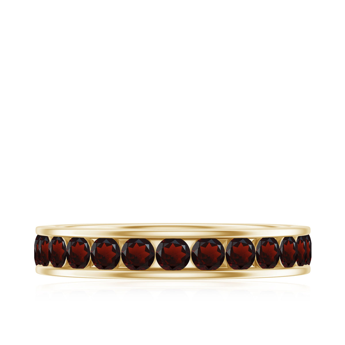 Certified Real Garnet Eternity Ring for Anniversary