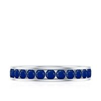 Real Blue Sapphire Full Eternity Ring for Women