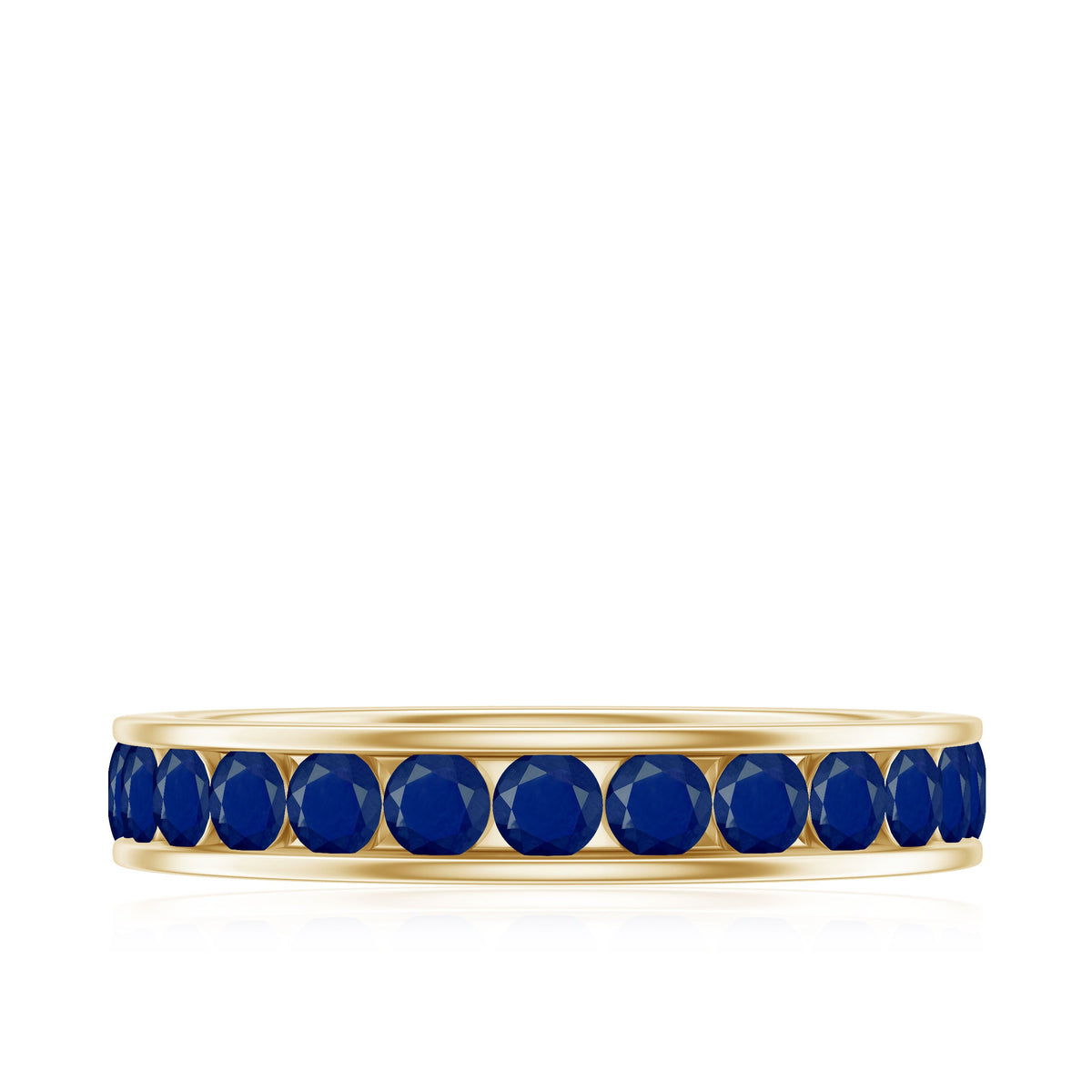 Real Blue Sapphire Full Eternity Ring for Women