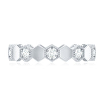 Certified Diamond Geometric Band Ring