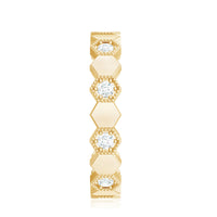 Certified Diamond Geometric Band Ring