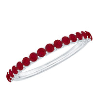 Genuine Ruby Half Eternity Ring with Diamond