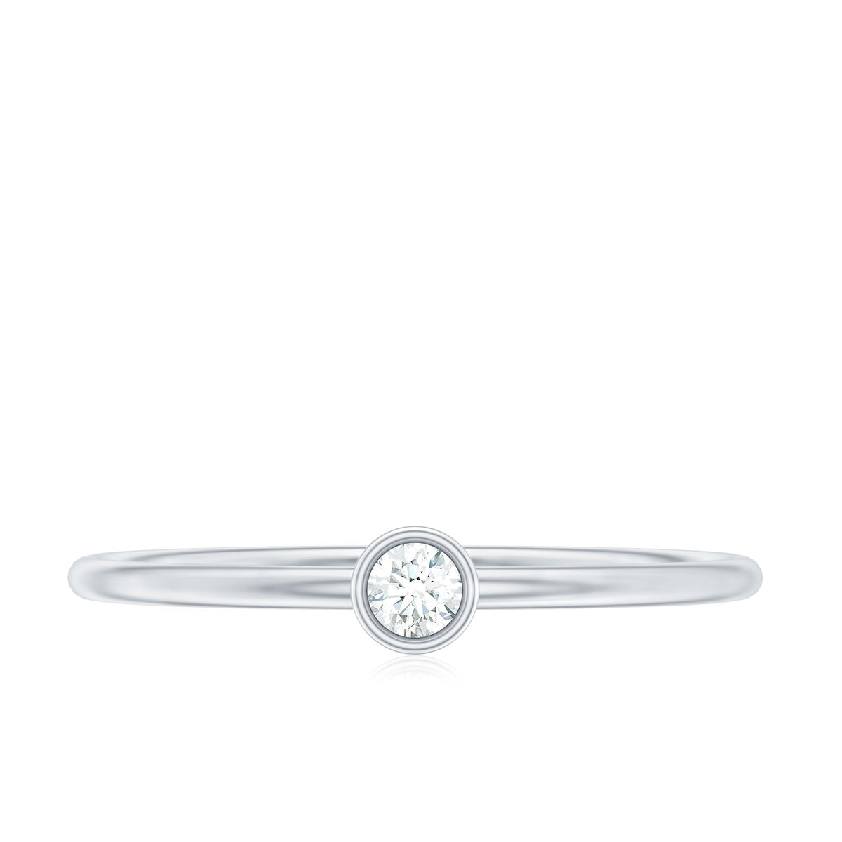 Natural Diamond Dainty Promise Ring in Bezel Setting