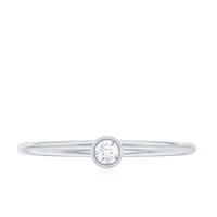 Natural Diamond Dainty Promise Ring in Bezel Setting