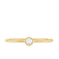 Natural Diamond Dainty Promise Ring in Bezel Setting